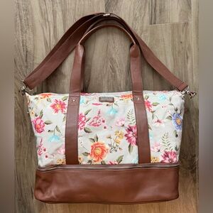 Madden Girl Floral Weekender with Brown Accents